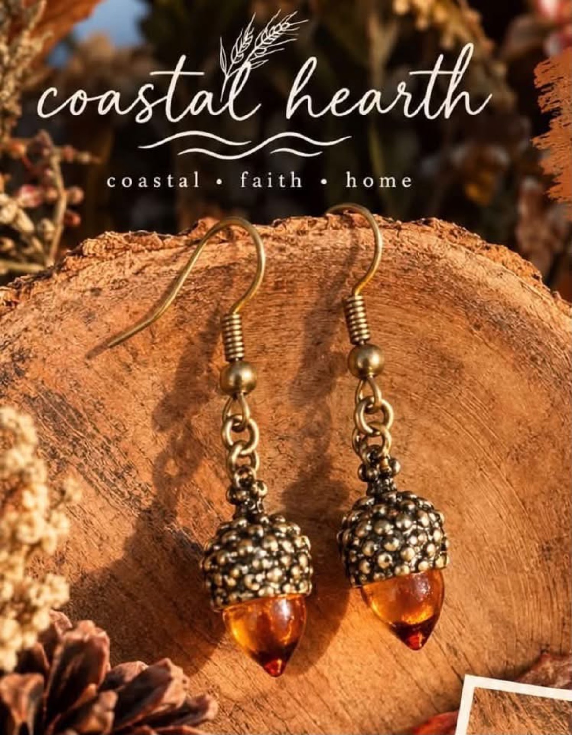 Bronze acorn earrings